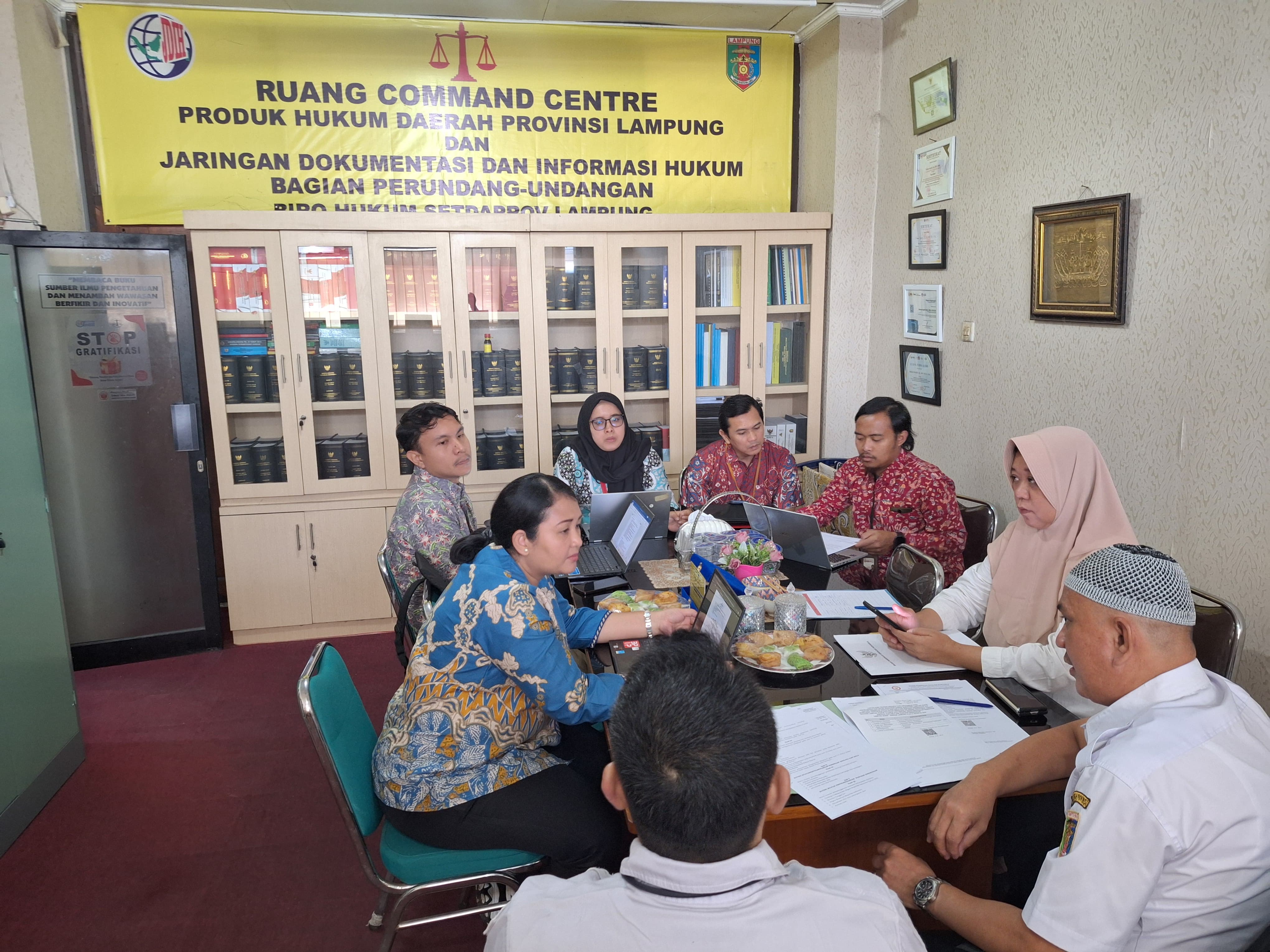 JDIH Provinsi Lampung Terima Kunjungan BPIP dalam Rangka Penyelarasan dan Monitoring Peraturan Daerah